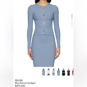 GIU GIU Blue Nonna cardigan pencil skirt set